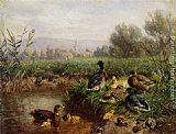 Ducks by a Pond by Carl Jutz